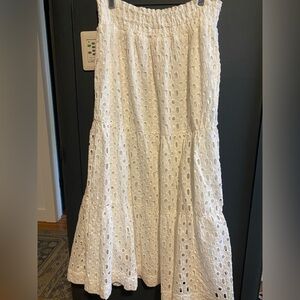 Anthropologie White Eyelet Skirt